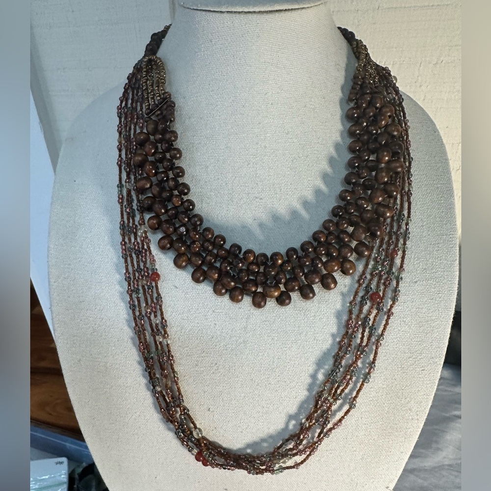Two coordinating neutral tone necklaces